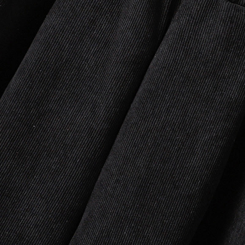 Buddha Stones Plain Elastic Waist Patchwork Plaid Women's Ankle-Length Wide Leg Corduroy Pants - image 16