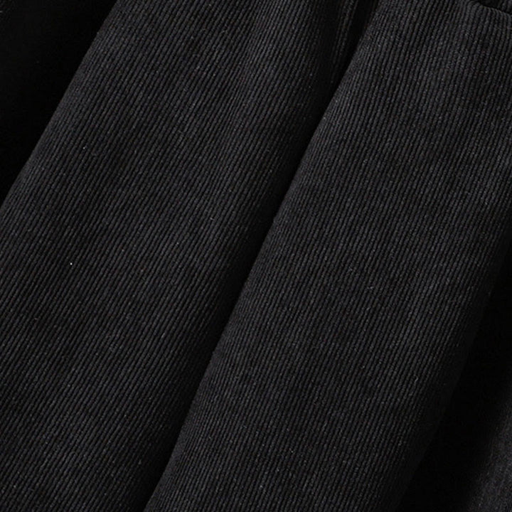 Buddha Stones Plain Elastic Waist Patchwork Plaid Women's Ankle-Length Wide Leg Corduroy Pants - image 16