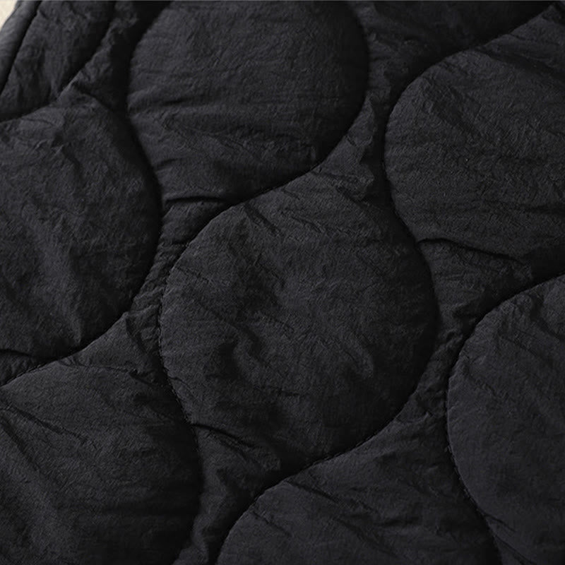 Buddha Stones Winter Curved Lines Elastic Waist Drawstring Patchwork Plaid Cotton Thermal Women's Pants With Pockets - image 4