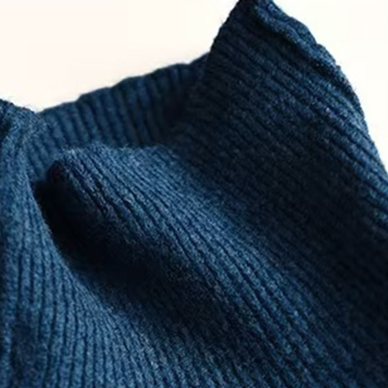 Buddha Stones Winter Solid Color Mock Neck Long Sleeve Women's Knitted Cotton Sweater - image 5