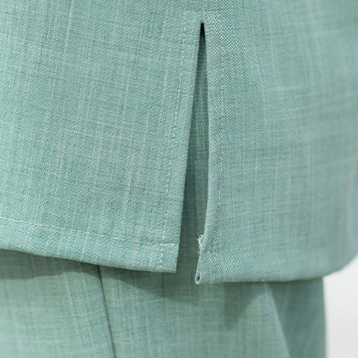 Buddha Stones 2Pcs Chinese Frog-Button Long Sleeve Shirt Top Pants Meditation Zen Tai Chi Cotton Clothing Women's Set - image 17