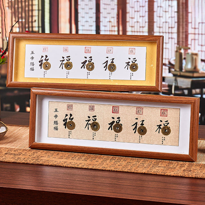 Buddha Stones Fu Character Five-Emperor Coins Lucky Fortune Photo Frame Ornament Home Decor - image 15