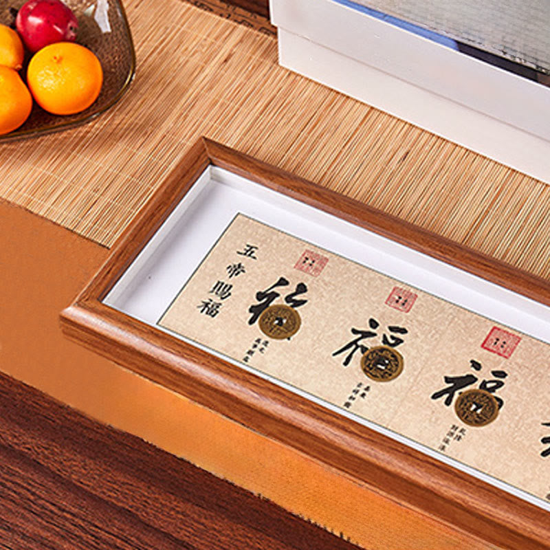 Buddha Stones Fu Character Five-Emperor Coins Lucky Fortune Photo Frame Ornament Home Decor - image 4