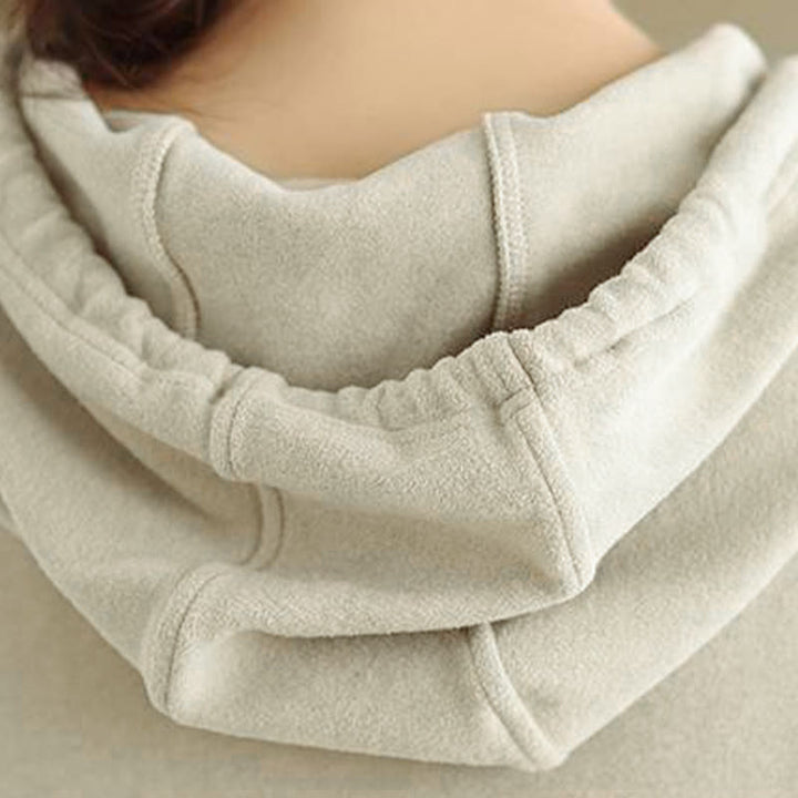 Buddha Stones Winter Solid Color Cotton Long Sleeve Women's Hoodie Has Hood - image 14