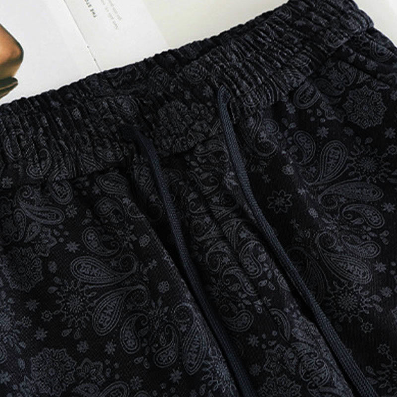 Buddha Stones Casual Floral Pattern Polyester Women's Wide Leg Pants With Pockets - image 3