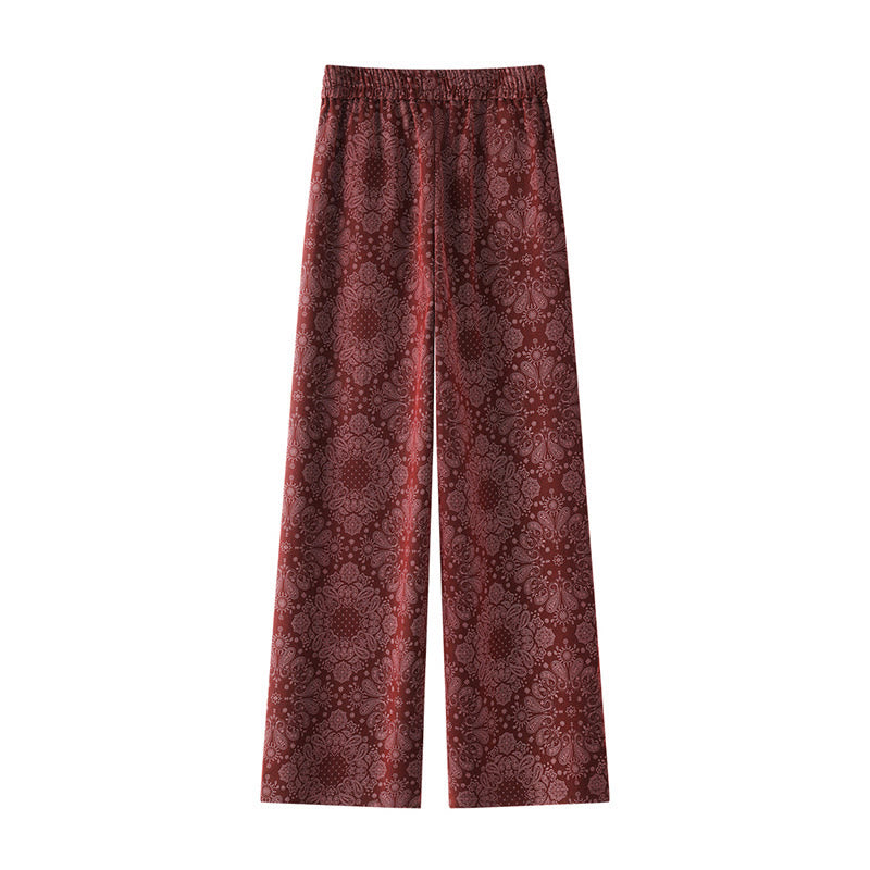 Buddha Stones Casual Floral Pattern Polyester Women's Wide Leg Pants With Pockets - image 6