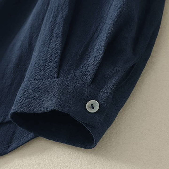 Buddha Stones Fall Crew Collar Long Sleeve Women's Polyester Shirt With Pockets - image 3