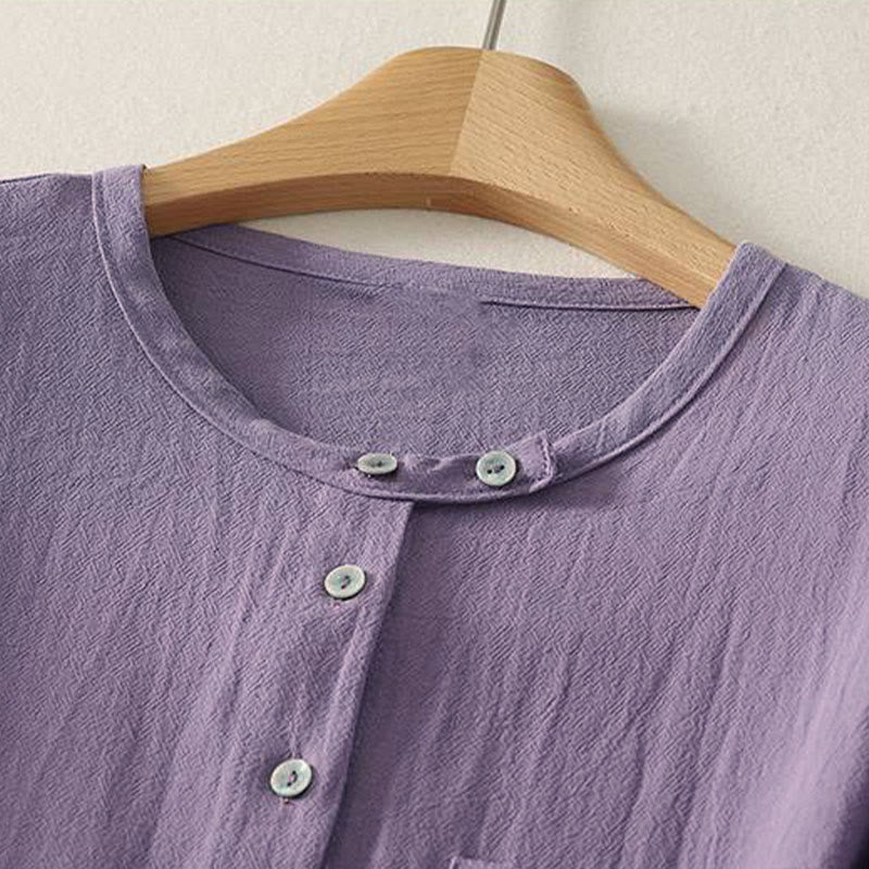 Buddha Stones Fall Crew Collar Long Sleeve Women's Polyester Shirt With Pockets - image 7