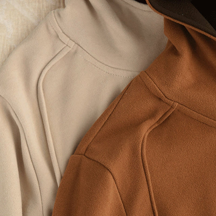 Buddha Stones Winter Solid Color Cotton Thickened Long Sleeve Women's Hoodie Has Hood - image 19