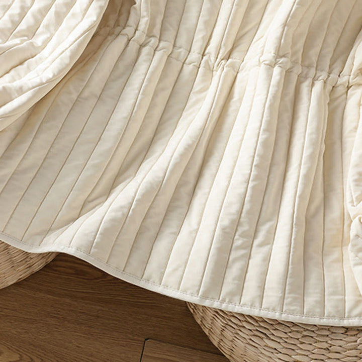 Buddha Stones Women's Plain Crew Neck Drawstring Design Long Sleeve Cotton Jacket With Pocket - image 20