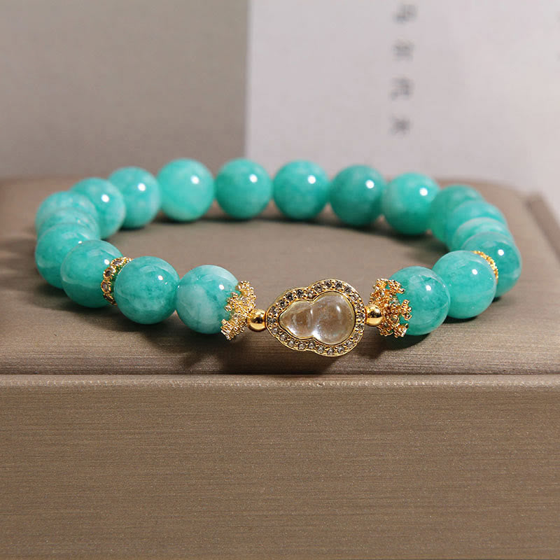 Buddha Stones Gourd Design Amazonite Stone Healing Confidence Beads Bracelet - image 2