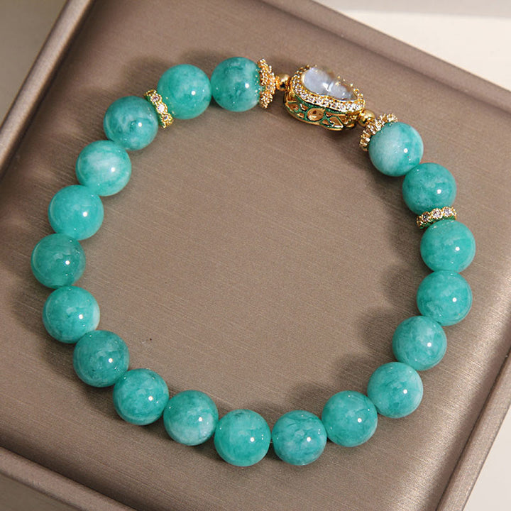 Buddha Stones Gourd Design Amazonite Stone Healing Confidence Beads Bracelet - image 5