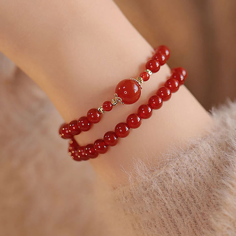 Buddha Stones Double Wrap Red Agate Beaded Self-acceptance Confidence Bracelet - image 3