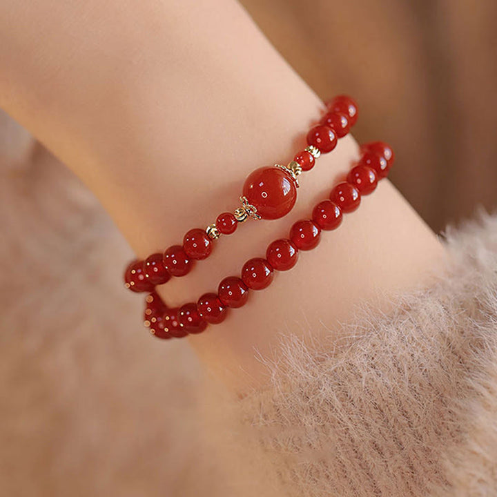 Buddha Stones Double Wrap Red Agate Beaded Self-acceptance Confidence Bracelet - image 3