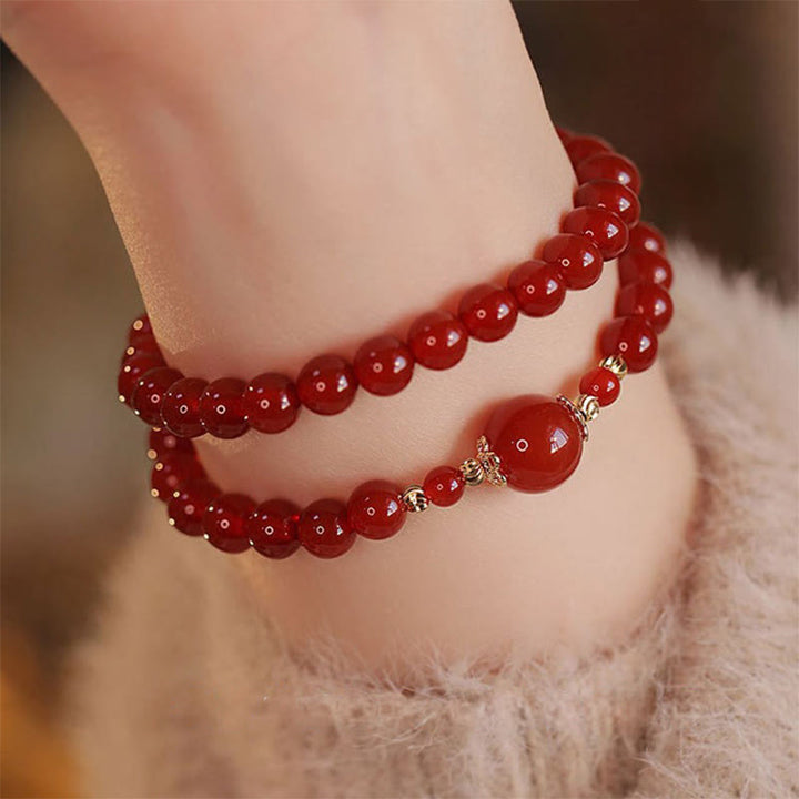 Buddha Stones Double Wrap Red Agate Beaded Self-acceptance Confidence Bracelet - image 0