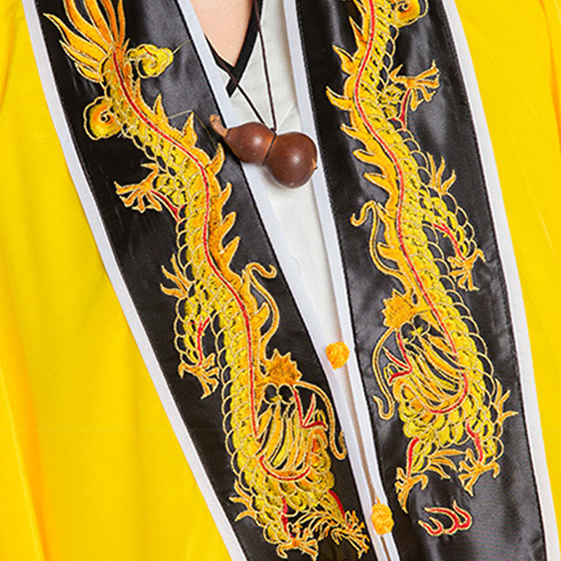 Buddha Stones Wudang Embroidery Dragon Tiger Long Wide Sleeve Unisex Taoist Robe Kimono For Qigong Ceremony - image 12