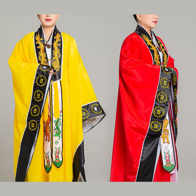 Buddha Stones Wudang Embroidery Dragon Tiger Long Wide Sleeve Unisex Taoist Robe Kimono For Qigong Ceremony - image 17