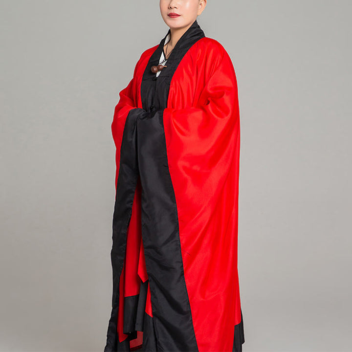 Buddha Stones Wudang Solid Color Long Wide Sleeve Unisex Taoist Robe Kimono For Qigong Tai Chi Ceremony - image 13