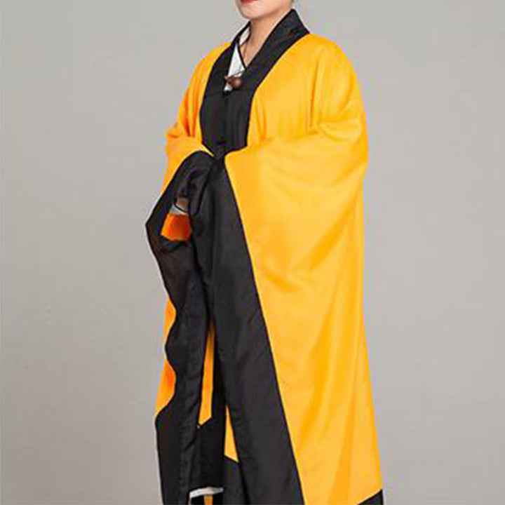 Buddha Stones Wudang Solid Color Long Wide Sleeve Unisex Taoist Robe Kimono For Qigong Tai Chi Ceremony - image 2
