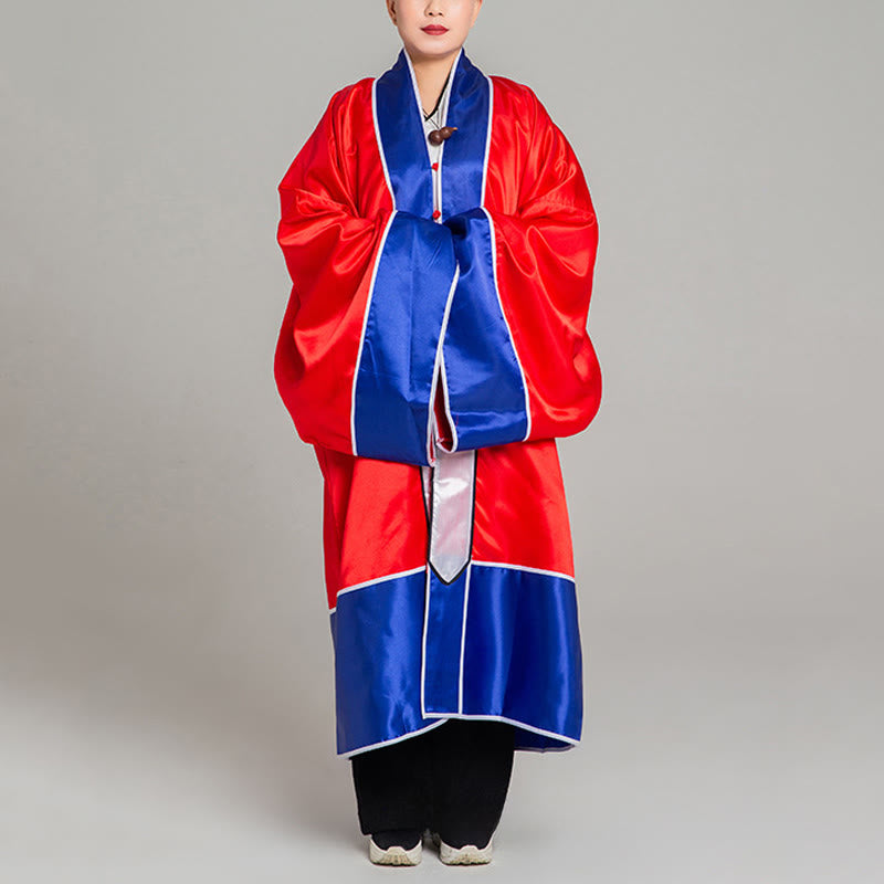 Buddha Stones Wudang Crane Embroidery Long Wide Sleeve Unisex Taoist Robe Gown Kimono For Qigong Tai Chi Ceremony - image 3