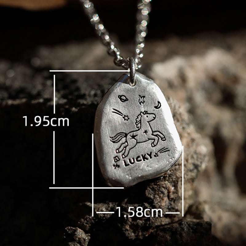Buddha Stones 999 Sterling Silver Lucky Horse Charm Year Of The Horse 925 Sterling Silver Chain Blessing Necklace Pendants - image 6