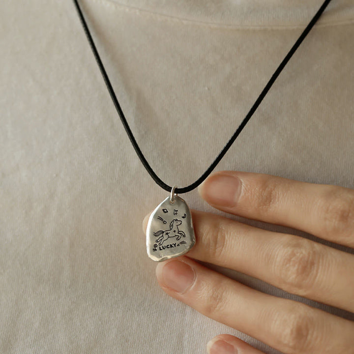 Buddha Stones 999 Sterling Silver Lucky Horse Charm Year Of The Horse 925 Sterling Silver Chain Blessing Necklace Pendants - image 11