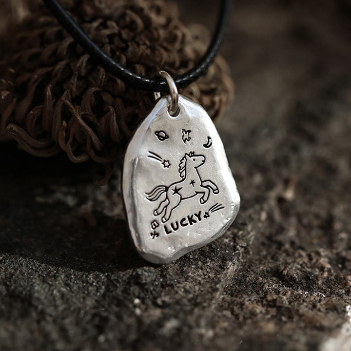 Buddha Stones 999 Sterling Silver Lucky Horse Charm Year Of The Horse 925 Sterling Silver Chain Blessing Necklace Pendants - image 13