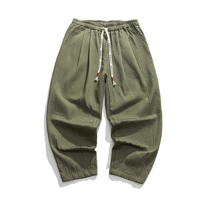 Buddha Stones Fall Solid Color Drawstring Men's Ankle-Length Harem Pants With Pockets - image 8