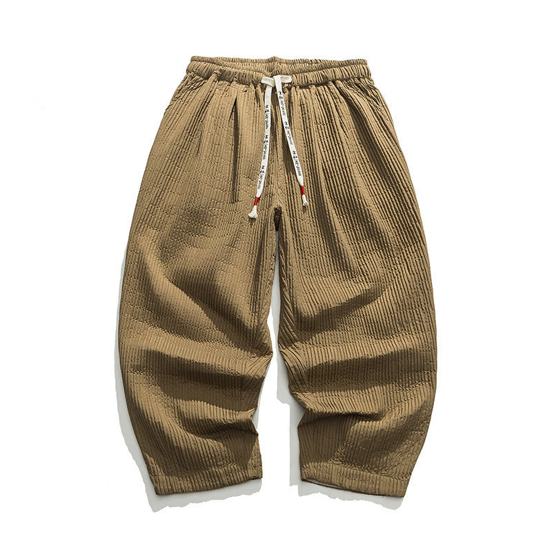 Buddha Stones Fall Solid Color Drawstring Men's Ankle-Length Harem Pants With Pockets - image 22