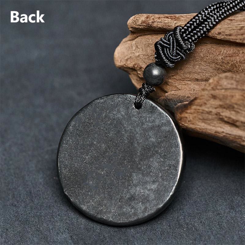 Buddha Stones The Tree of Life Carving Pattern Authentic Shungite Stone Protection Necklace Pendant - image 9