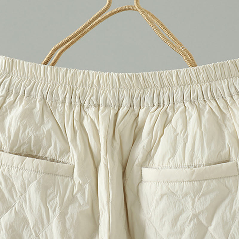 Buddha Stones Pink Flower Rhombus Pattern Thick Women's Pants With Pockets - image 10