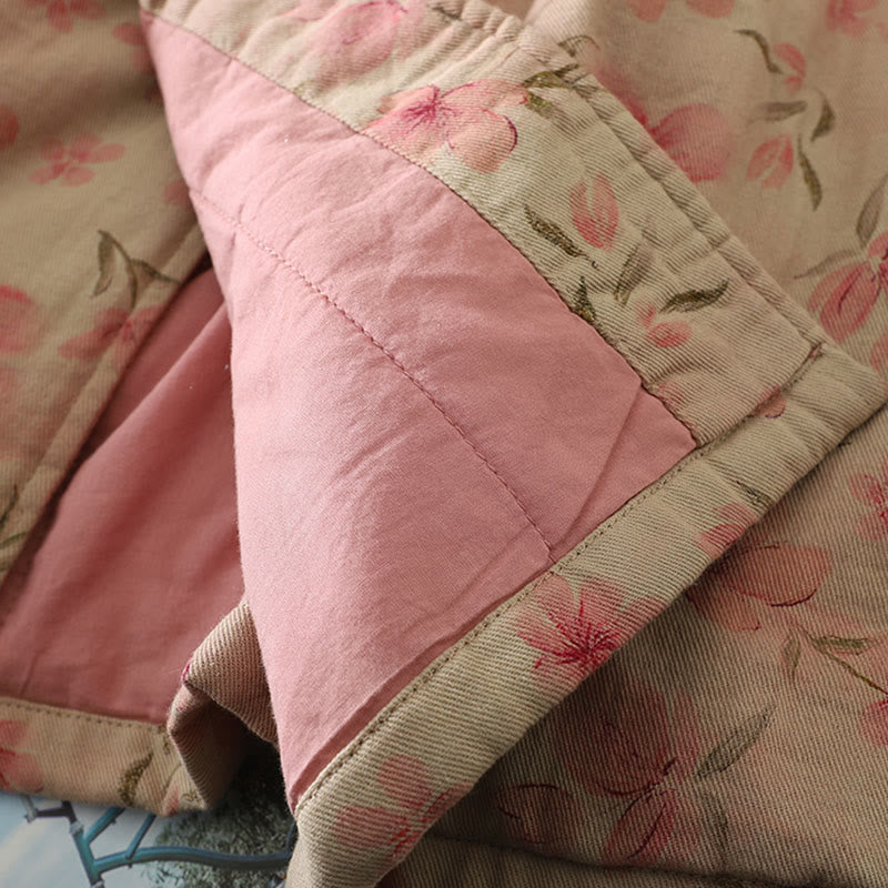 Buddha Stones Frog-button Flower Pattern Crew Neck Thickened Long Sleeve Women's Coat  - image 8