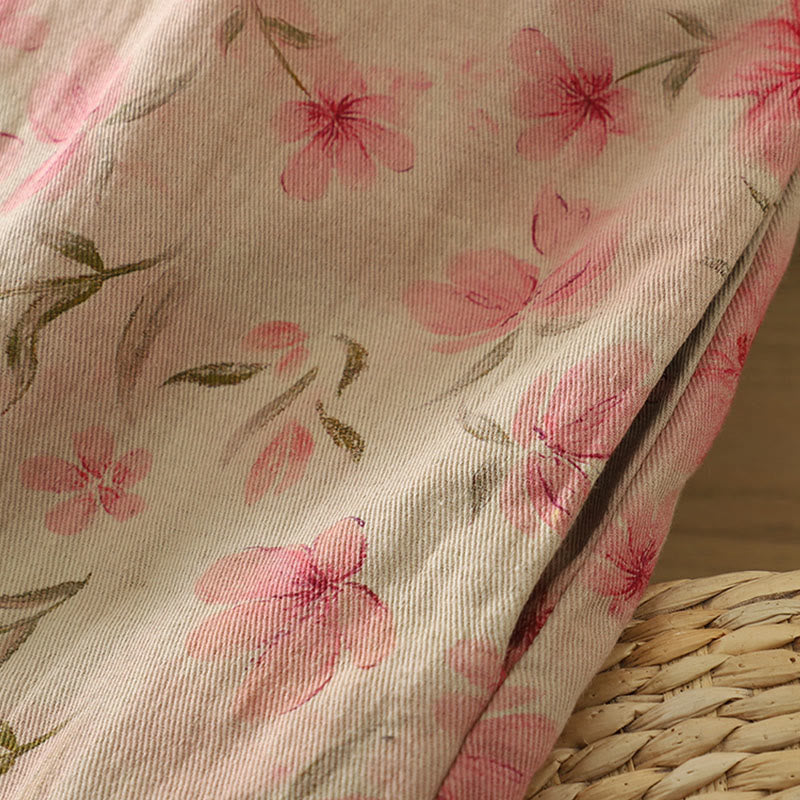 Buddha Stones Frog-button Flower Pattern Crew Neck Thickened Long Sleeve Women's Coat  - image 10