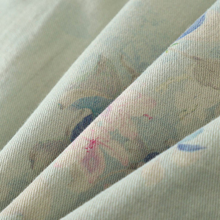 Buddha Stones Frog-button Flower Pattern Crew Neck Thickened Cotton Long Sleeve Women's Coat  - image 19