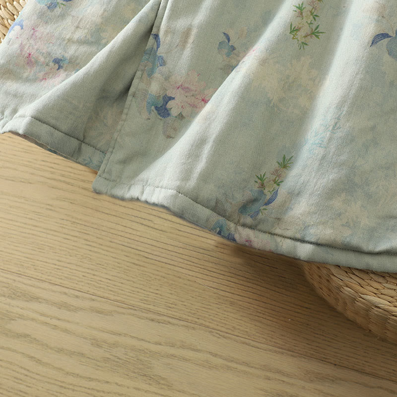 Buddha Stones Frog-button Flower Pattern Crew Neck Thickened Long Sleeve Women's Coat  - image 17