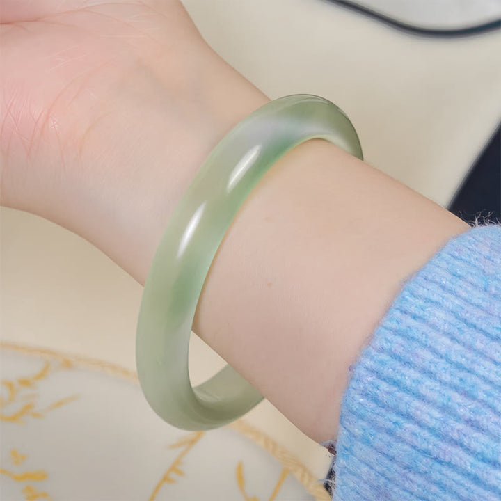 Buddha Stones Chrysoberyl Cat's Eye Thin Peace Support Cuff Bangle Bracelet - image 4