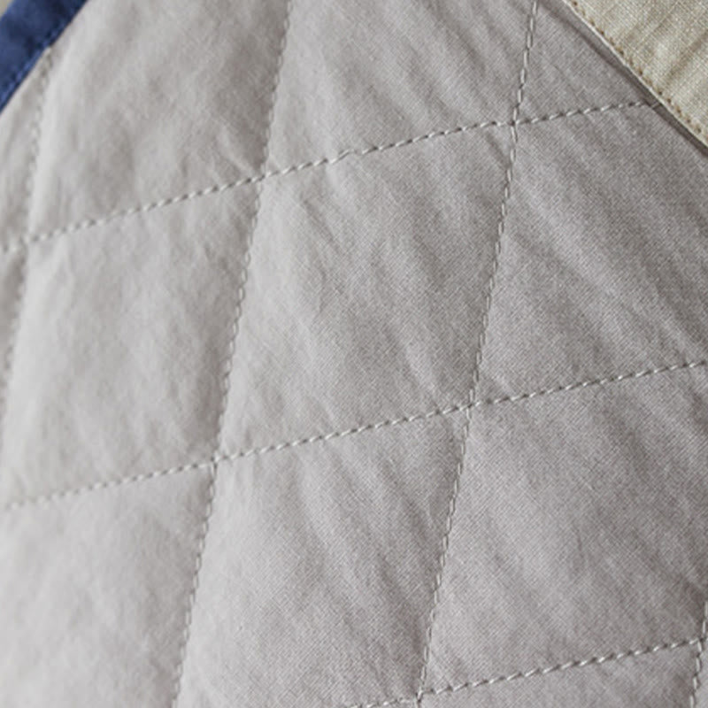 Buddha Stones Slanted Collar Frog-Button Vase Plant Pattern Long Sleeve Crew Neck Cotton Midi Dress - image 6