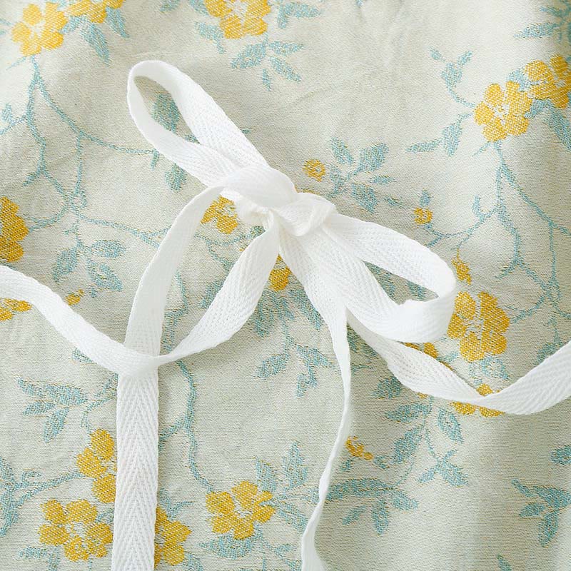 Buddha Stones 2pcs Colorful Floral Leaf Long Sleeve V-Neck Shirt Pants Cotton Pajamas Set With Pockets - image 8