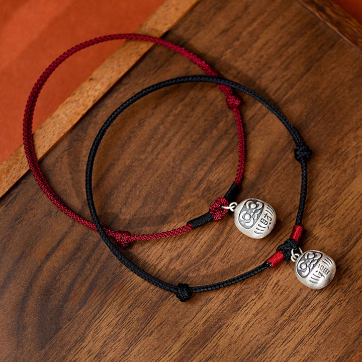 Buddha Stones Silver Attract Fortune Fu Character Pendant Red String Luck Adjustable Cats Small Dogs Pet Collar - image 12