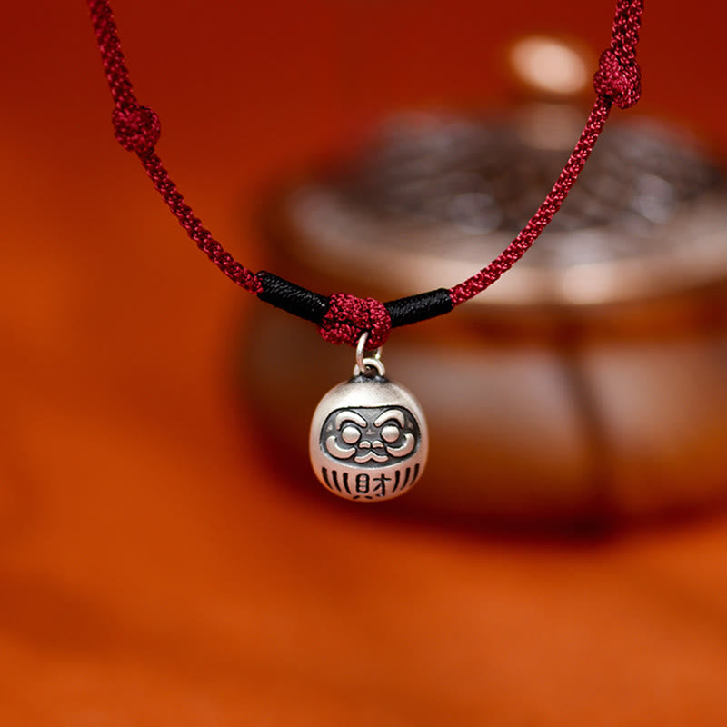 Buddha Stones Silver Attract Fortune Fu Character Pendant Red String Luck Adjustable Cats Small Dogs Pet Collar - image 1