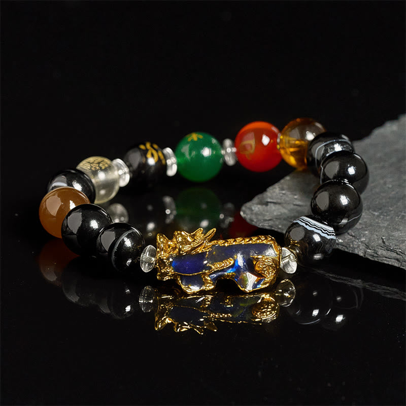 Buddha Stones Sardonyx Beads Five Elements Change Color Pi Xiu Positive Bracelet - image 8