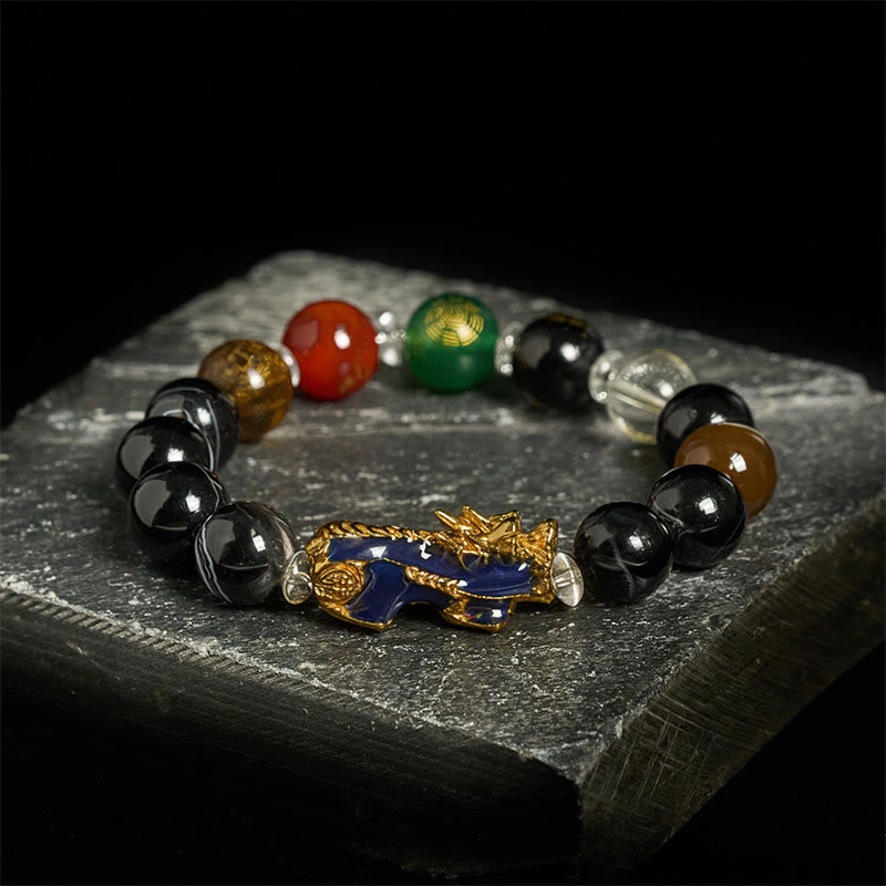 Buddha Stones Sardonyx Beads Five Elements Change Color Pi Xiu Positive Bracelet - image 2