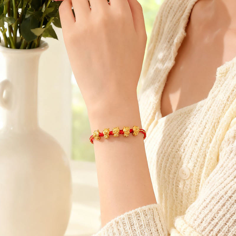 Buddha Stones Fu Character 999 Sterling Silver Year Of The Horse Prosperity Red String Bracelet - image 12