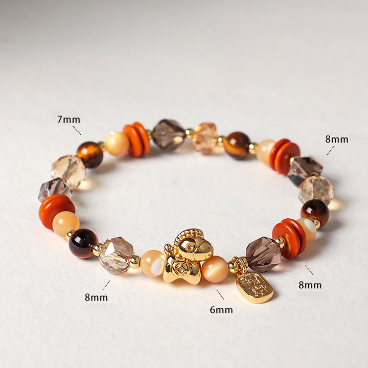 Buddha Stones Tiger Eye Ice Obsidian Pearl Year Of The Horse Lucky Fortune Prosperity Bracelet - image 2