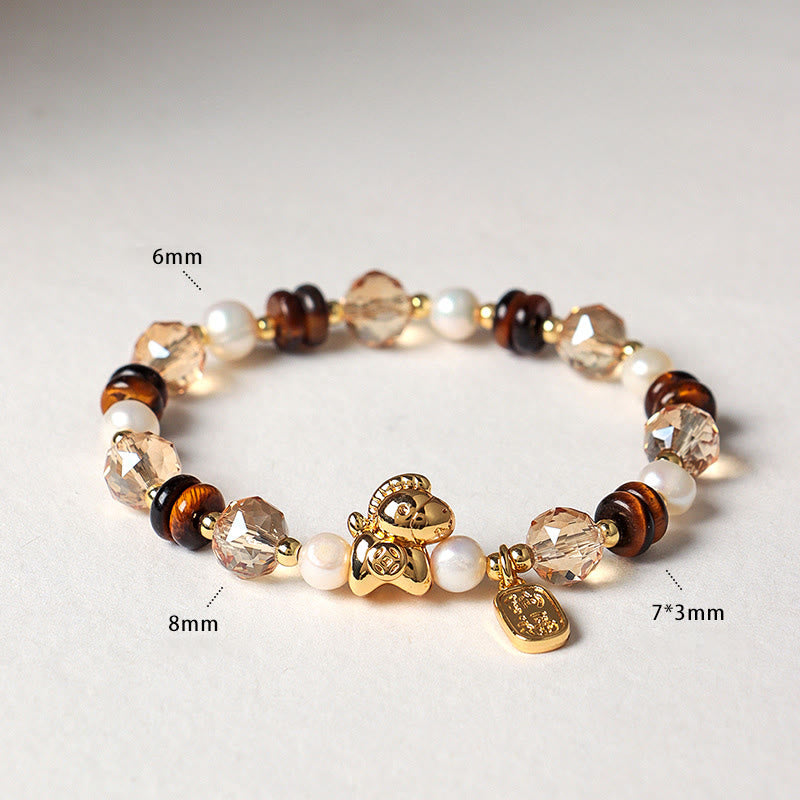 Buddha Stones Tiger Eye Ice Obsidian Pearl Year Of The Horse Lucky Fortune Prosperity Bracelet - image 19