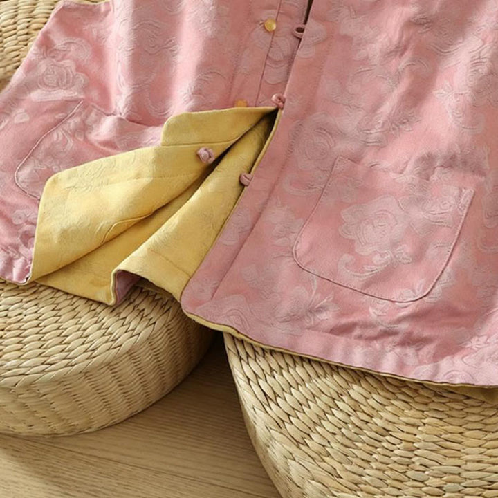 Buddha Stones Flower Pattern Frog-Button Women's Cotton Sleeveless Vest Waistcoat - image 7