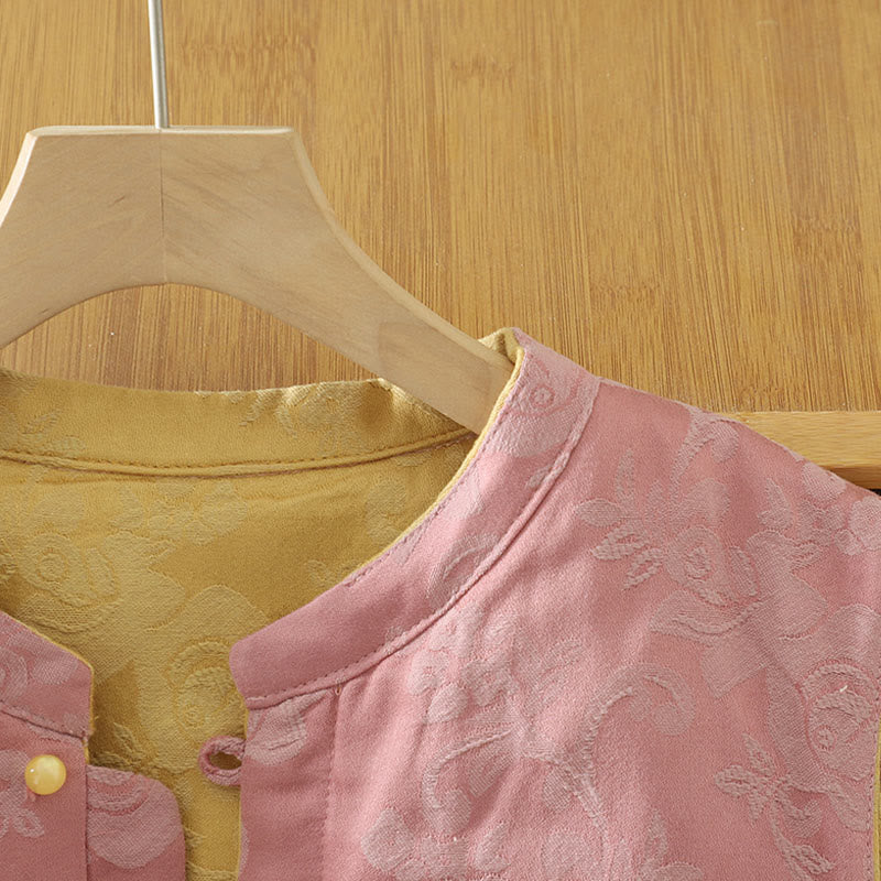 Buddha Stones Flower Pattern Frog-Button Women's Cotton Sleeveless Vest Waistcoat - image 5