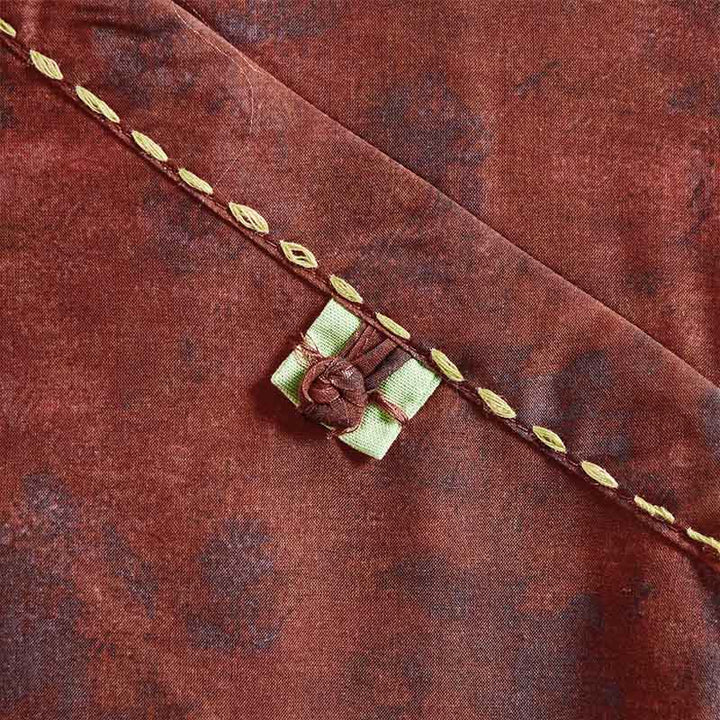 Buddha Stones Spring V-Neck Printed Floral Pattern Women's Long Sleeve Shirt - image 16