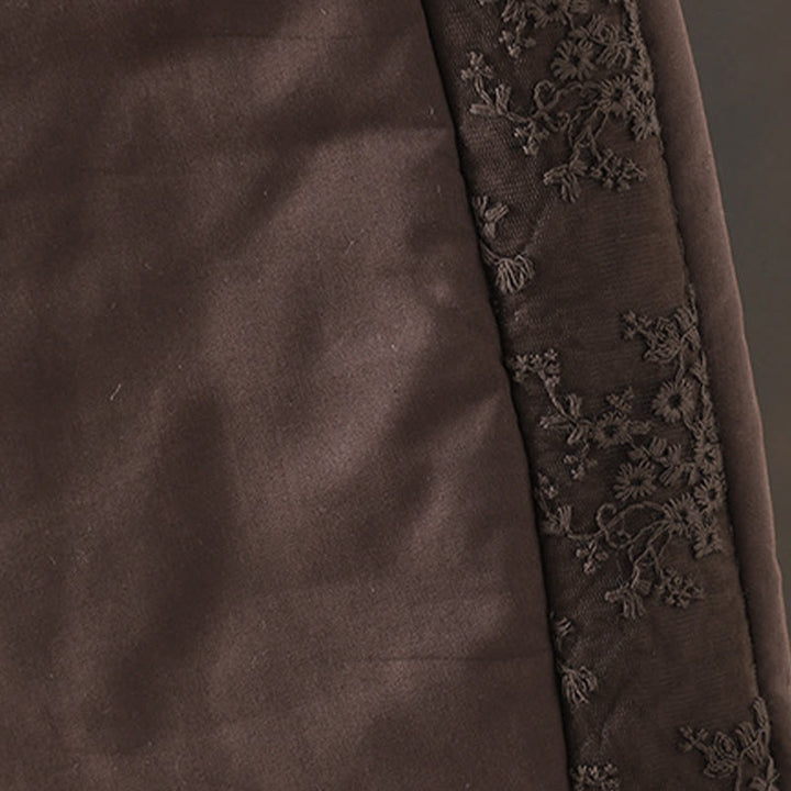 Buddha Stones Flower Pattern Cotton Polyester Embroidery Thick Women's Pants With Pockets - image 4