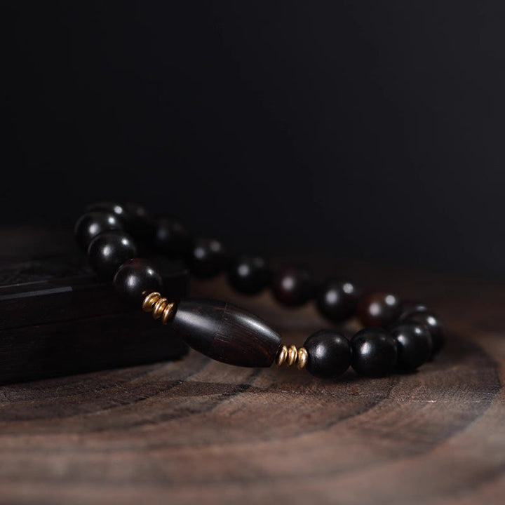 Buddha Stones Ebony Beads With Sutra Scroll Blessing Protection Bracelet - image 4